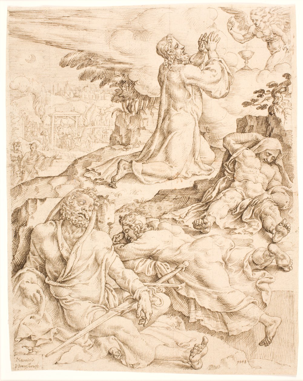 Chrystus na Górze Oliwnej autorstwa Maarten van Heemskerck