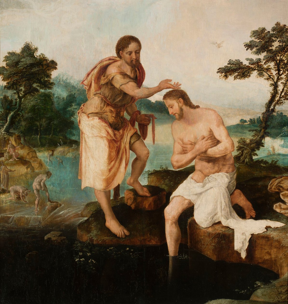Chrzest Chrystusa (Mt 3, 13-17; Mk 1, 9-11; Łk 3, 21-22) autorstwa Maarten van Heemskerck