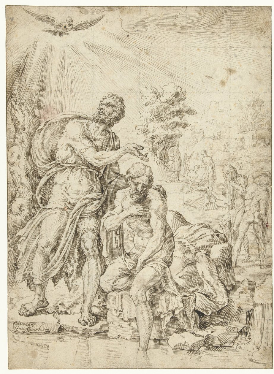 Chrzest Chrystusa autorstwa Maarten van Heemskerck