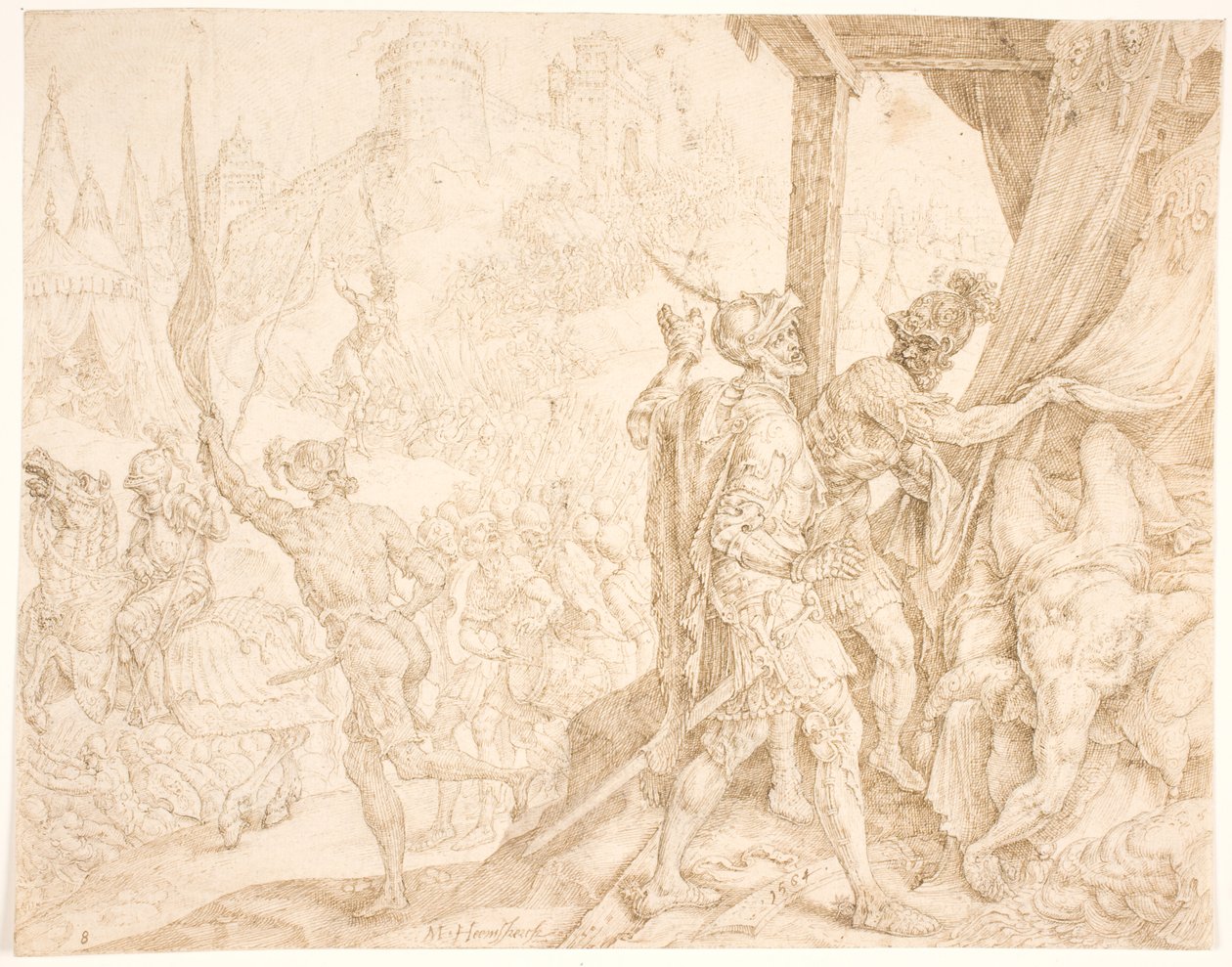 Ciało Holofernesa znalezione przez Bagoasa autorstwa Maarten van Heemskerck