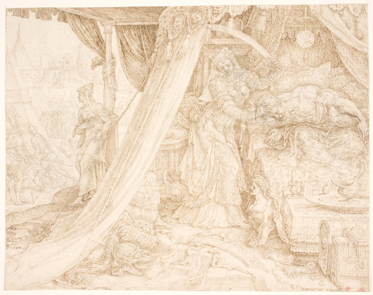 Judyta odcina głowę Holofernesa autorstwa Maarten van Heemskerck