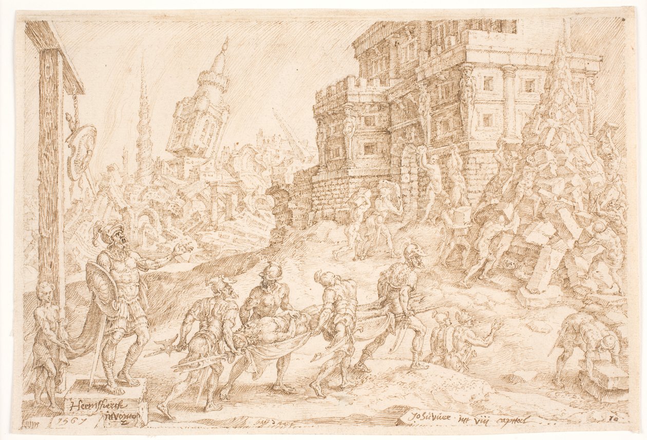 Pochowany król Aj autorstwa Maarten van Heemskerck