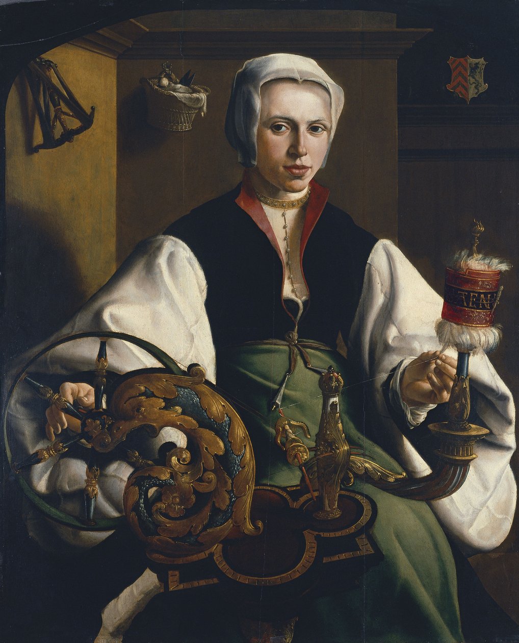 Portret damy kręcącej się autorstwa Maarten van Heemskerck