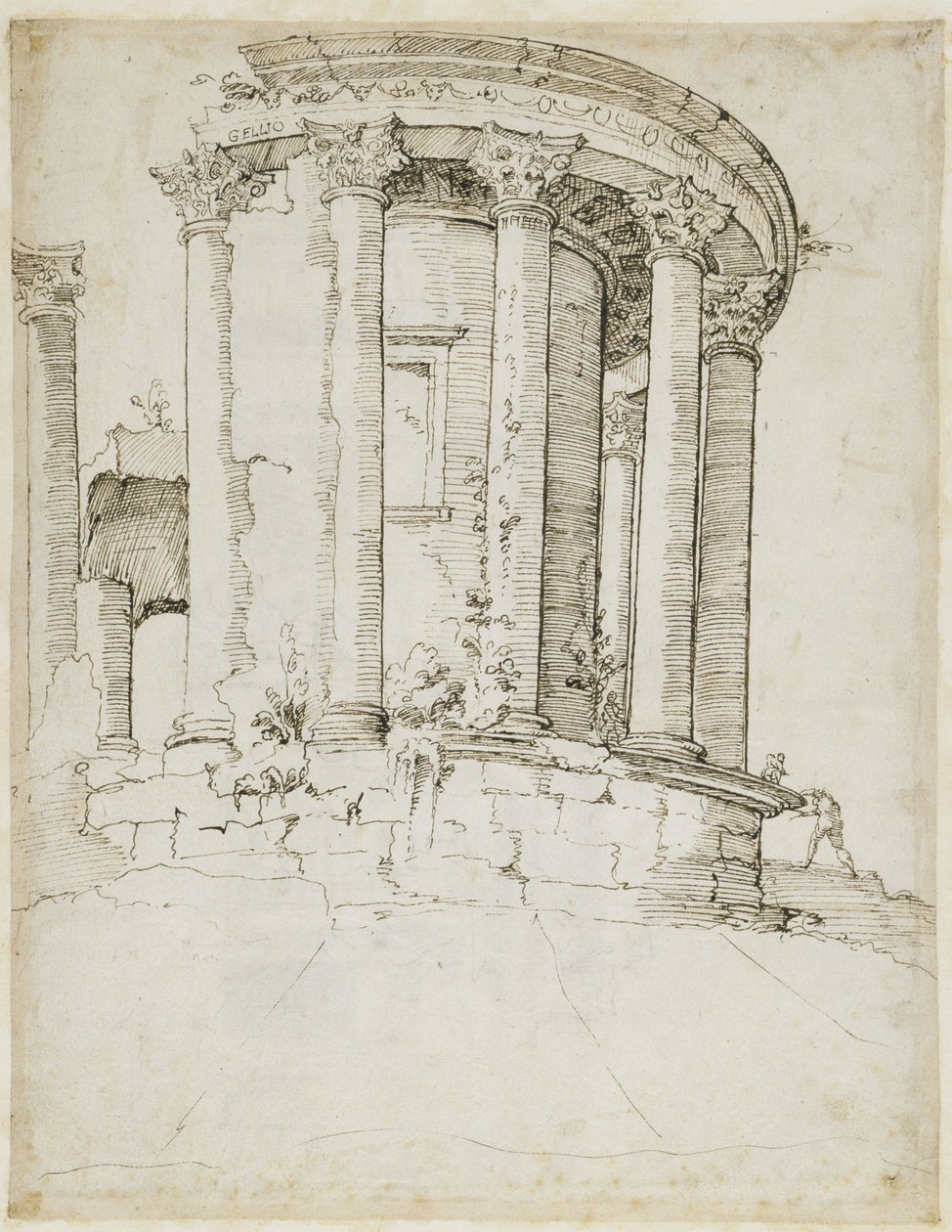 Okrągła świątynia w Tivoli autorstwa Maarten van Heemskerck