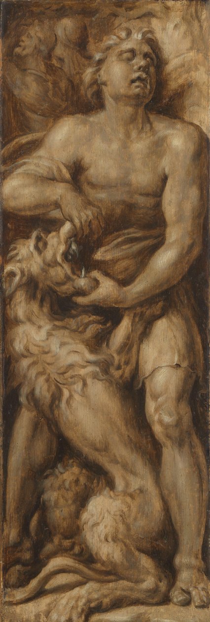 Samson rozdzierający lwa autorstwa Maarten van Heemskerck
