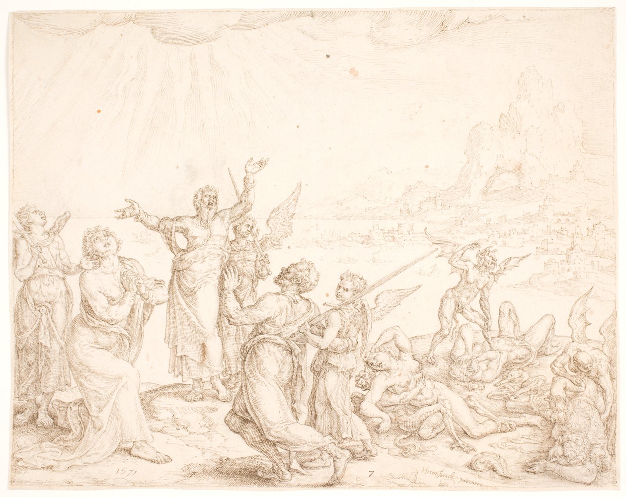 Ale wybaw nas (mężczyźni fri os) autorstwa Maarten van Heemskerck