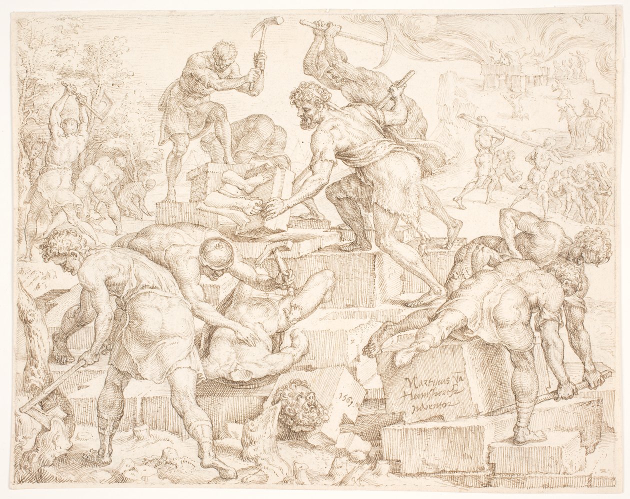 Zniszczenie Ołtarza Baala autorstwa Maarten van Heemskerck