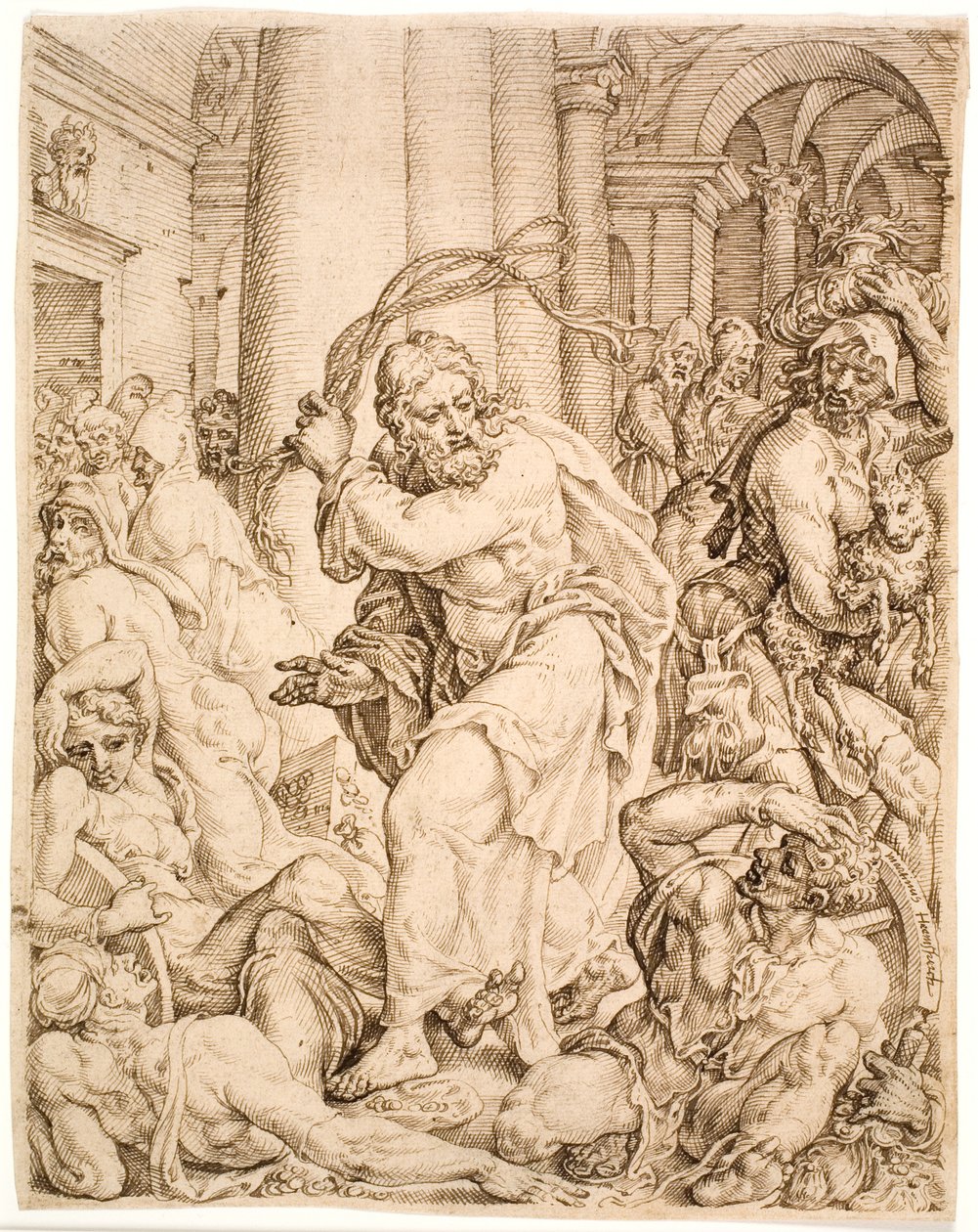 Wypędzenie ze świątyni autorstwa Maarten van Heemskerck