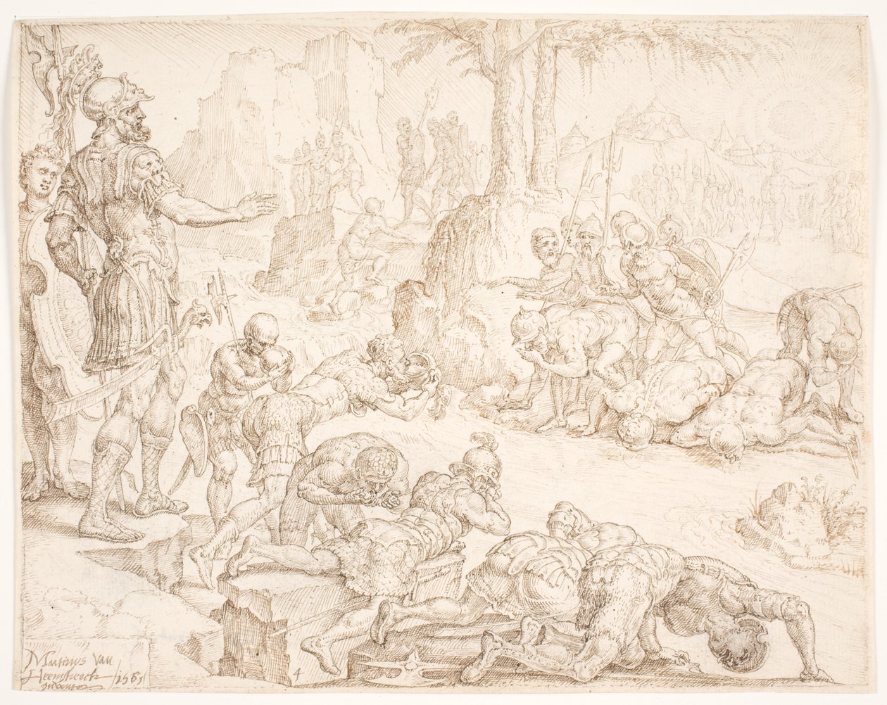 Redukcja armii Gedeona autorstwa Maarten van Heemskerck
