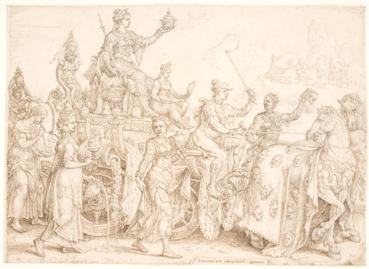 Rydwan triumfalny Bogactwo (bogactwo) autorstwa Maarten van Heemskerck