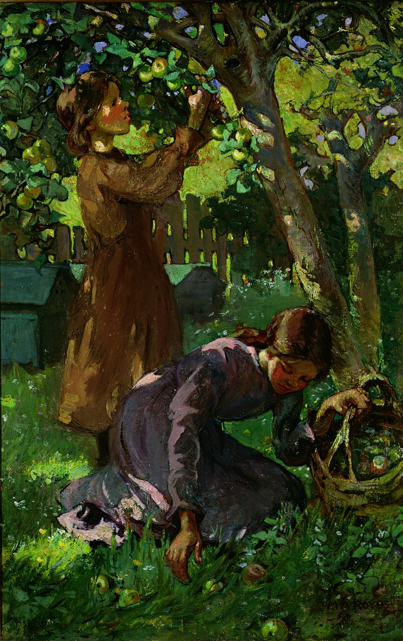 Zbieranie jabłek, ok. 1920 r. autorstwa Mabel Royds