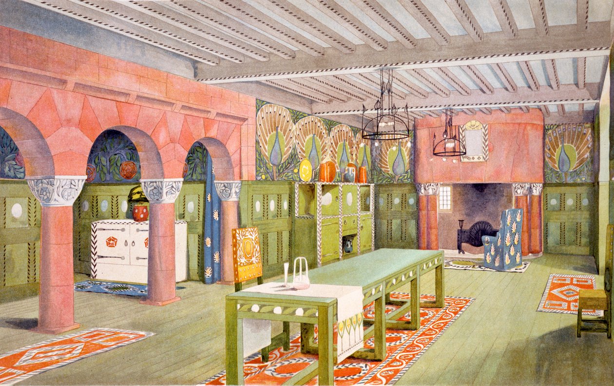 Jadalnia, grafika Emila Hochdanza, ok. 1901 autorstwa Mackay Hugh Baillie Scott