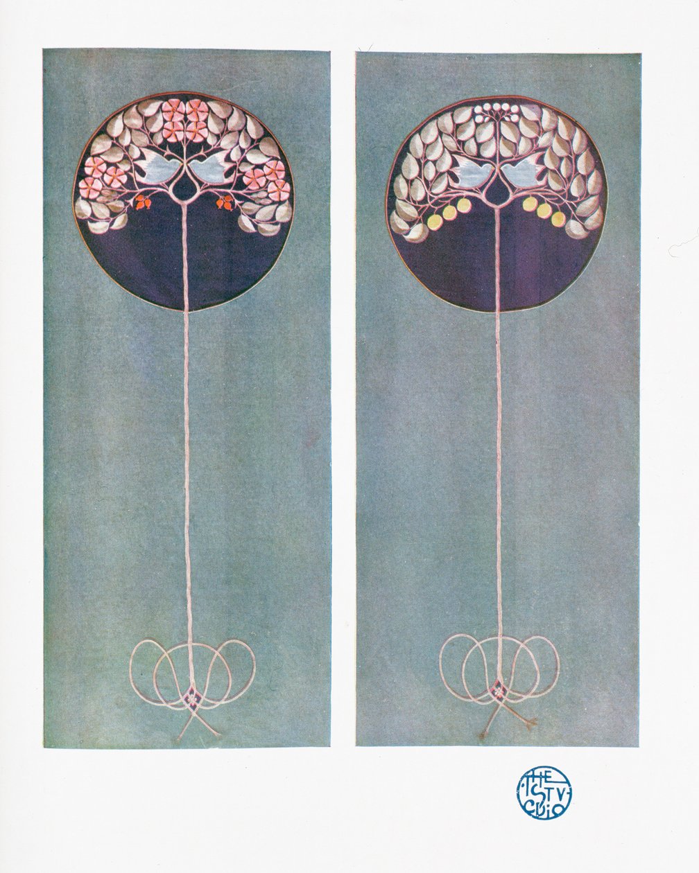 Haftowane panele, z Vol XXVIII z `The Studio` magazynu, pub. 1903 autorstwa Mackay Hugh Baillie Scott