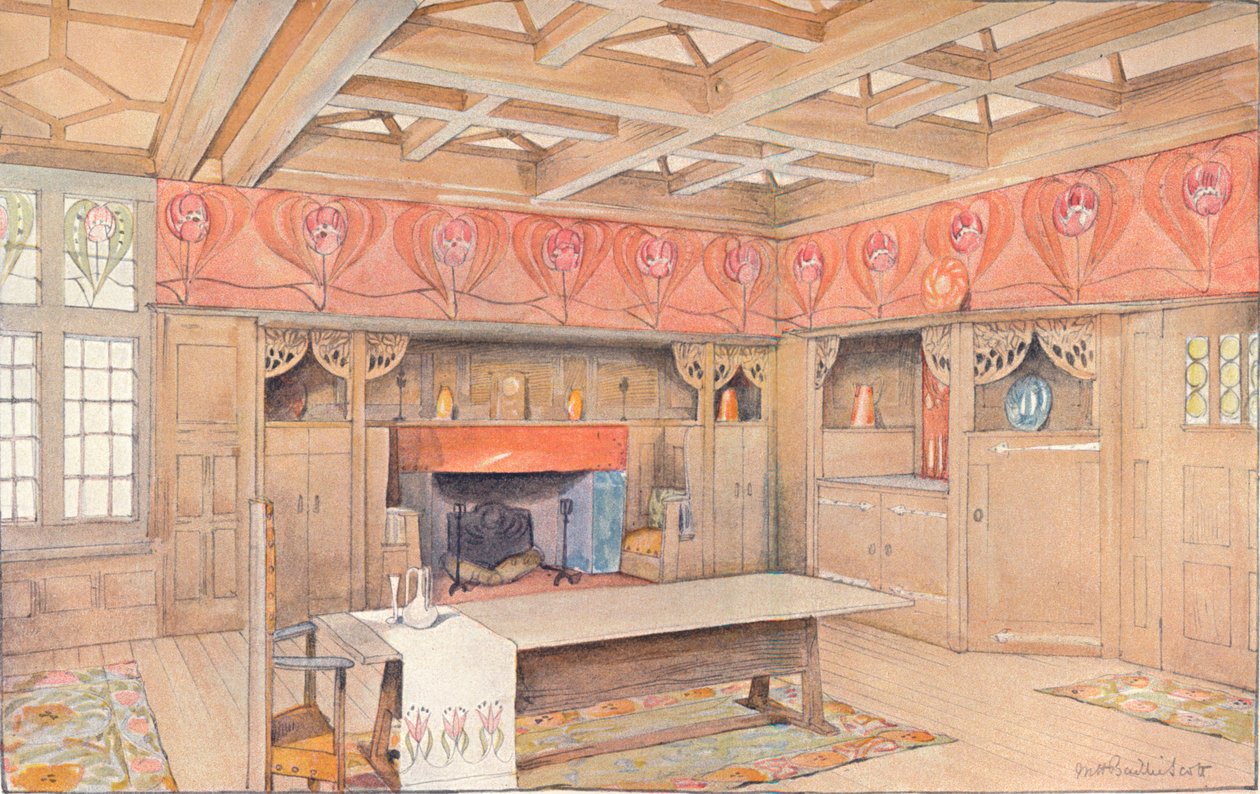 Schemat dekoracji jadalni, ok. 1900 autorstwa Mackay Hugh Baillie Scott