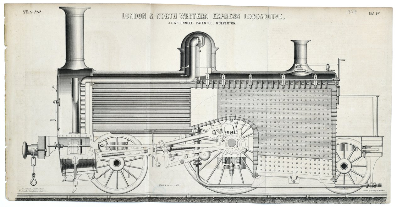 Tablica lokomotywy London i North Western Express nr 138 autorstwa Mackay & Kirkwood