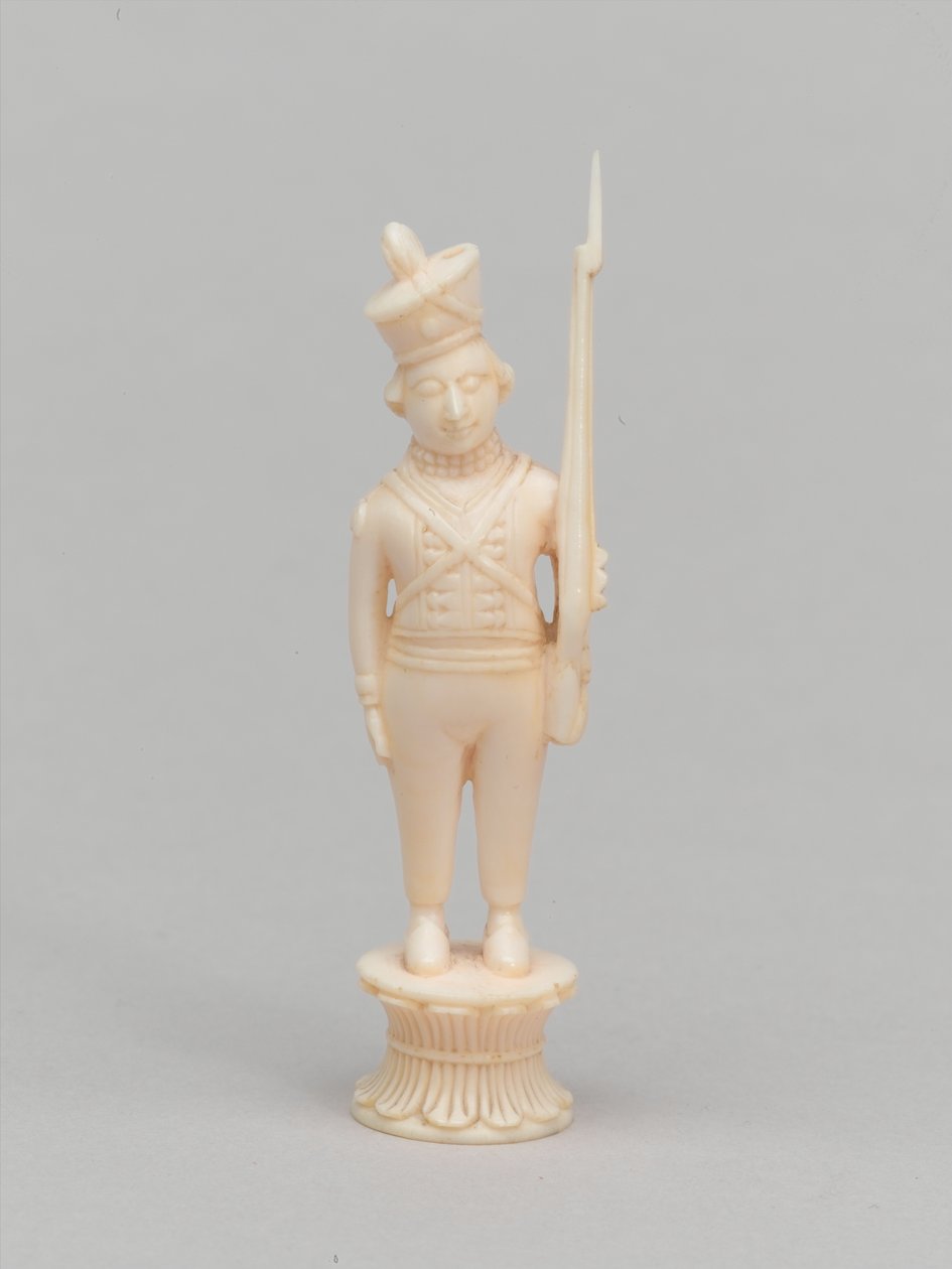 Biały pionek, figura szachowa, Indie, 1820 ok autorstwa Macneill MacLeay