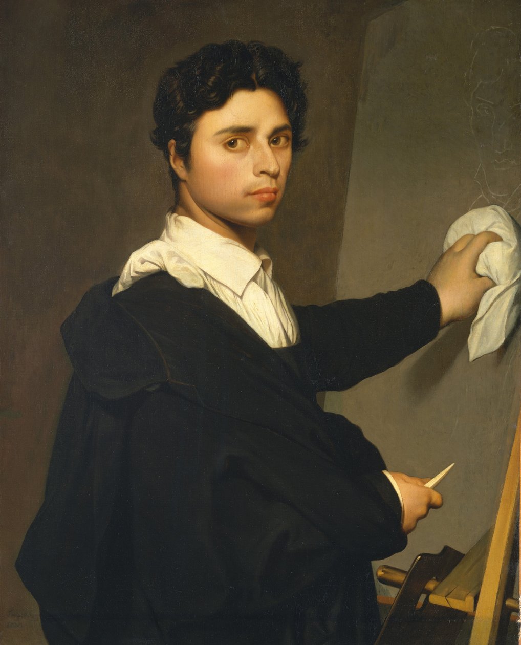 Ingres jako młodzieniec, ok. 1850-60 (olej na płótnie) autorstwa Madame Gustave Hequet