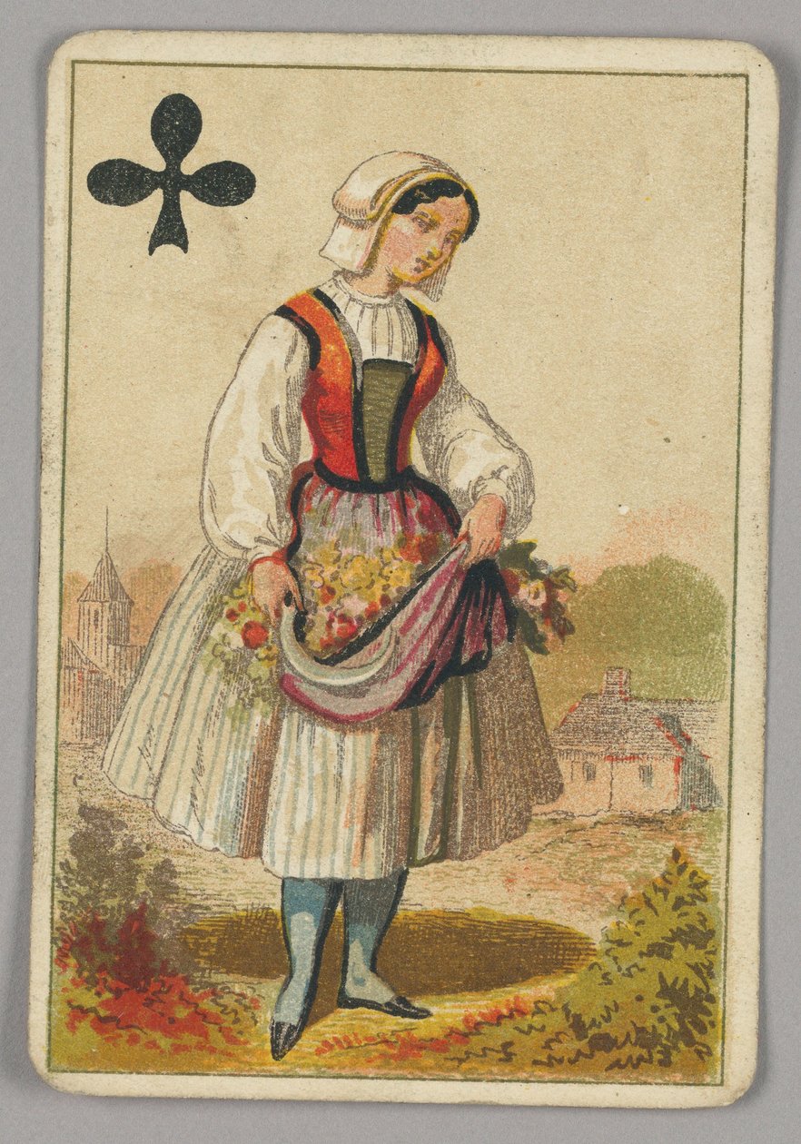 Karta do gry, królowa trefl autorstwa Made by B.P. Grimaud