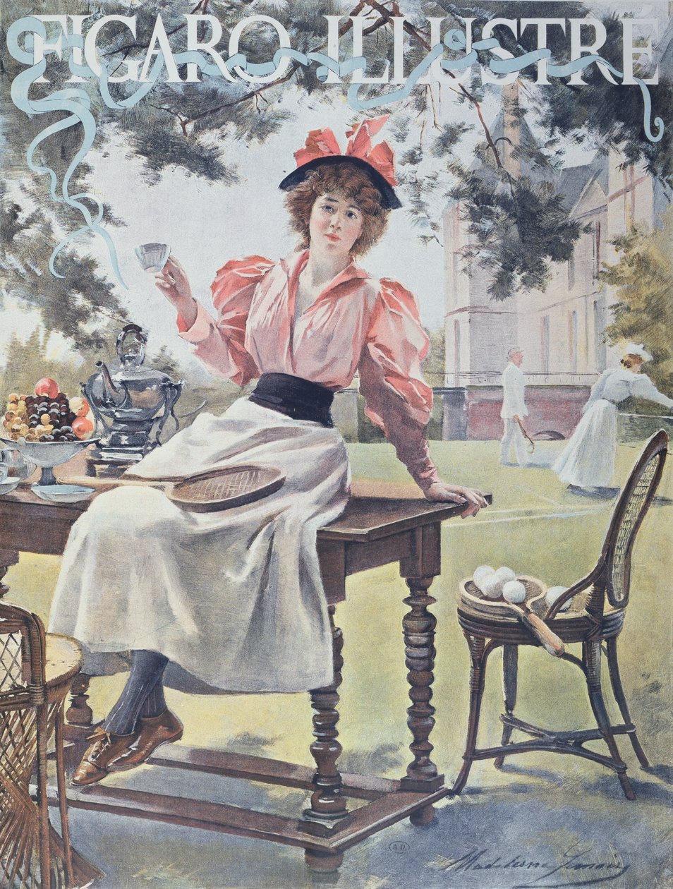 Tenis, przednia okładka magazynu „Figaro Illustre”, 1893 autorstwa Madeleine Lemaire