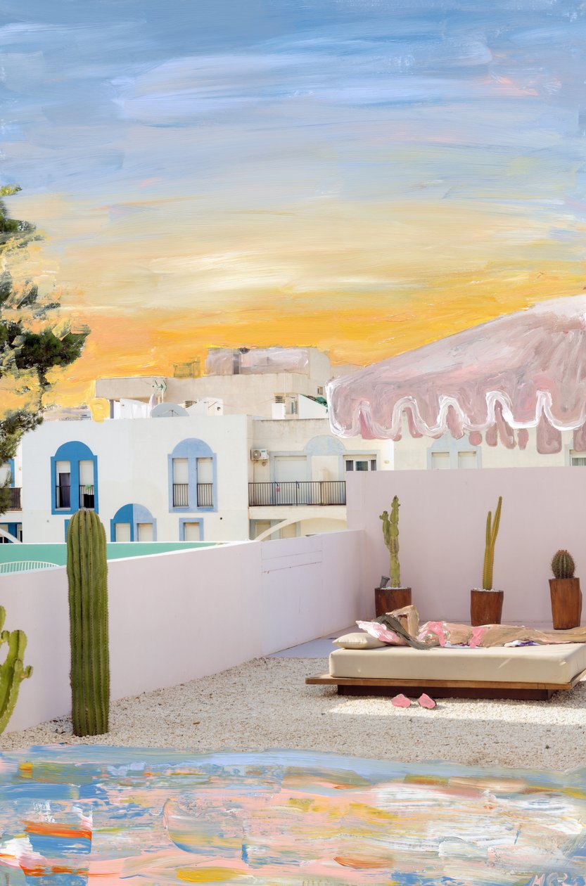 Ibiza, 2022 (farba akrylowa na archiwalnym druku pigmentowym) autorstwa Madeleine Gross