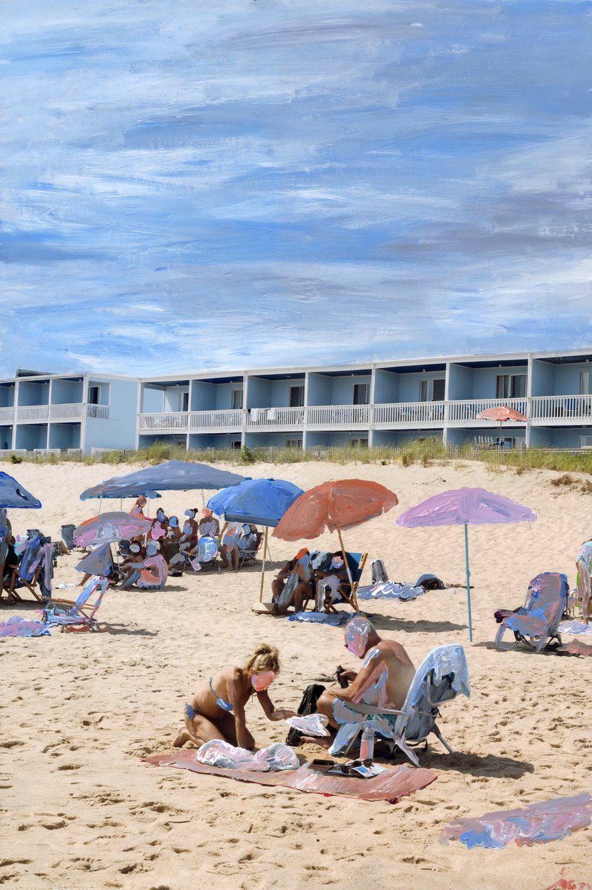 Montauk, 2021 (farba akrylowa na archiwalnym druku pigmentowym) autorstwa Madeleine Gross