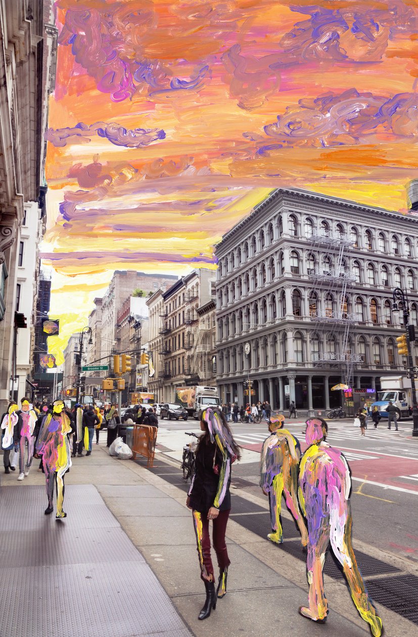 NYC Dream, 2019 (farba akrylowa na archiwalnym druku pigmentowym) autorstwa Madeleine Gross