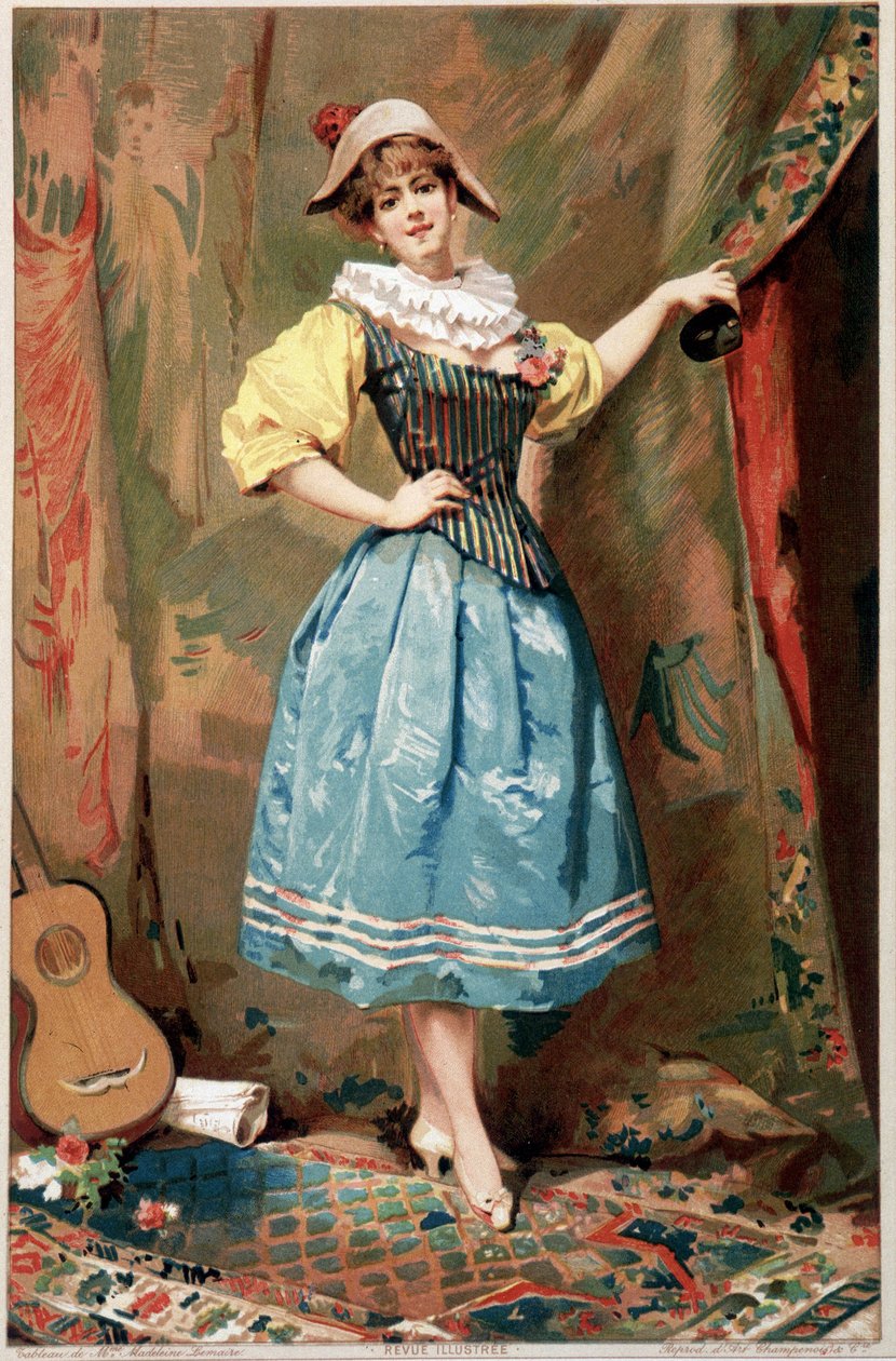 Kostium (Kobieta z gitarą), sd. 19. autorstwa Madeleine Lemaire