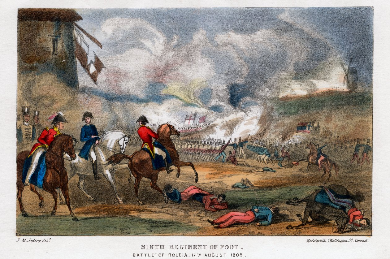 Dziewiąty Pułk Pieszy, Bitwa pod Roleia, Portugalia, 17 sierpnia 1808 r. autorstwa Madeley