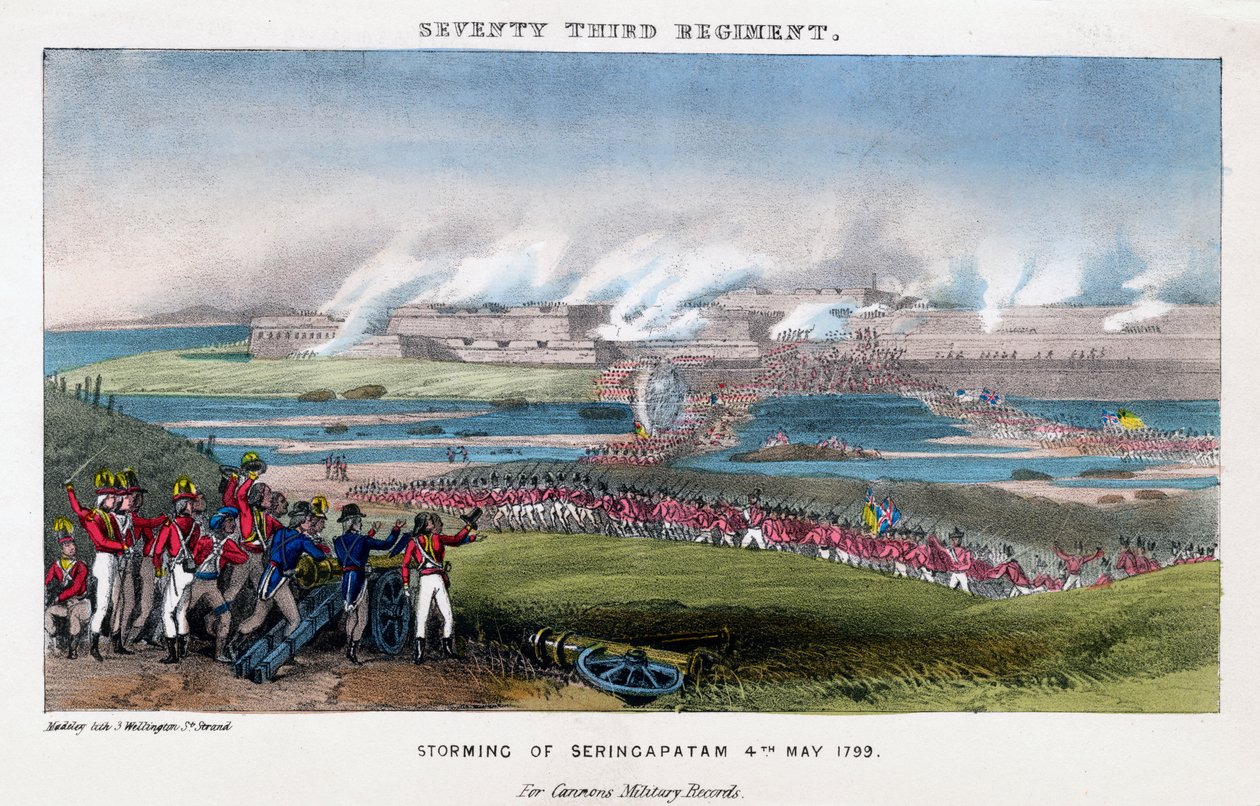 Siedemdziesiąty Trzeci Pułk, szturm Seringapatam, Indie, 4 maja 1799. autorstwa Madeley