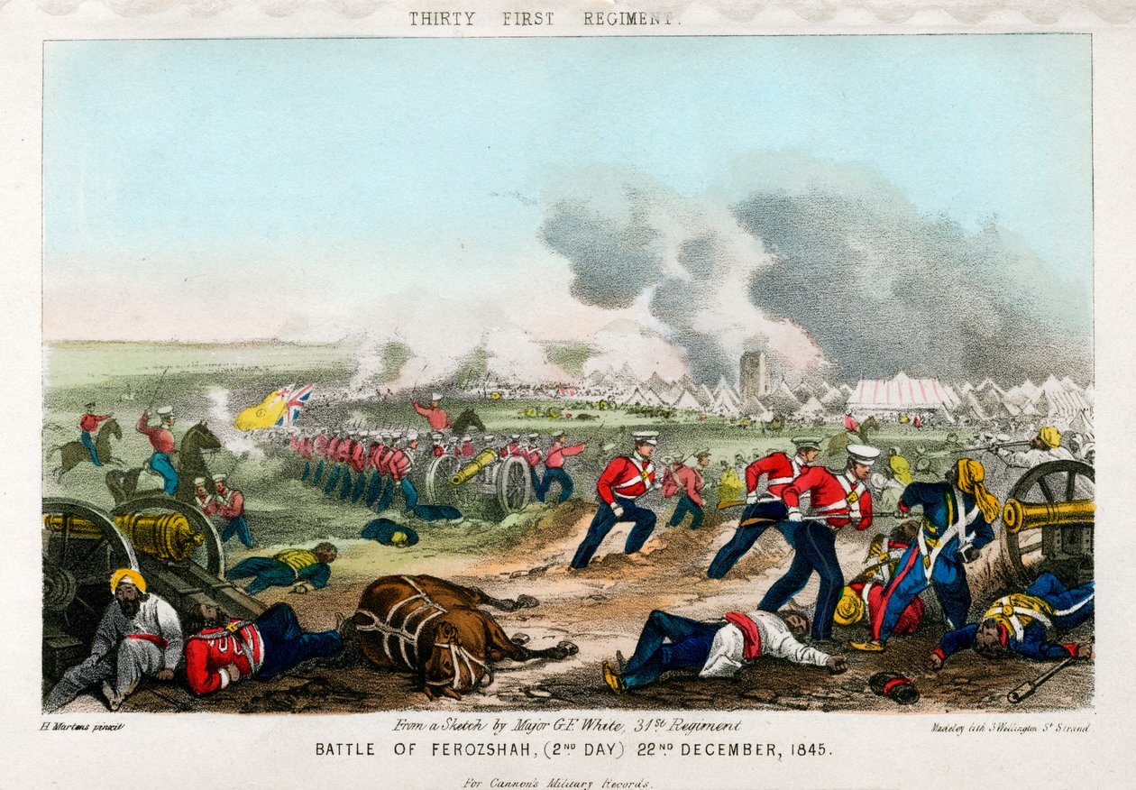 trzydziesty pierwszy pułk, bitwa pod Ferozeshah, 2 dzień, 22 grudnia 1845 autorstwa Madeley