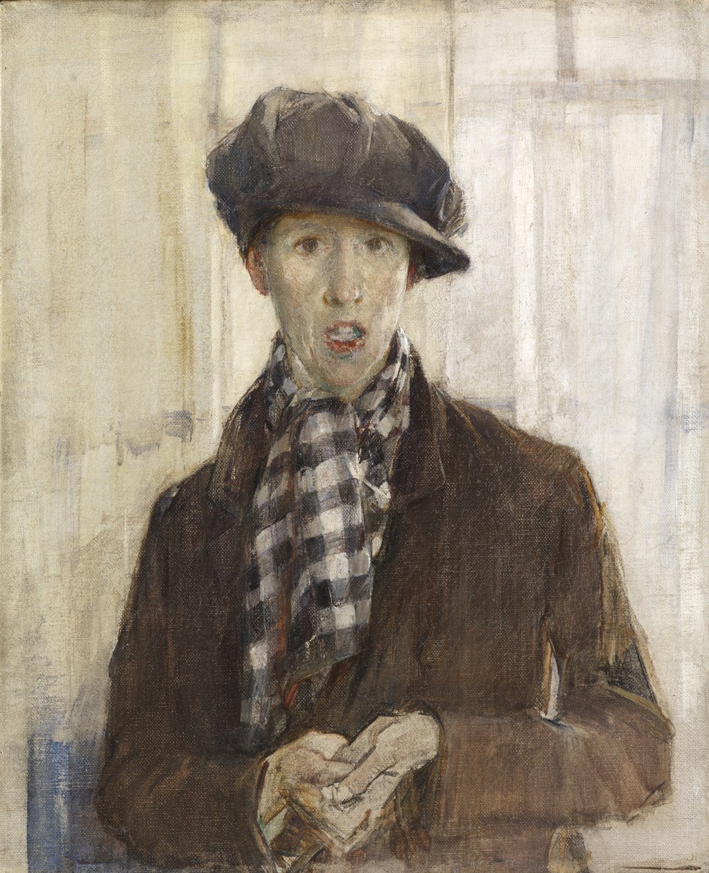 Autoportret jako Costermonger (olej na płótnie) autorstwa Madeline Emily Green