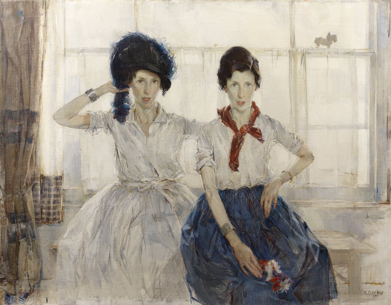 Dziewczyny (olej na płótnie) autorstwa Madeline Emily Green