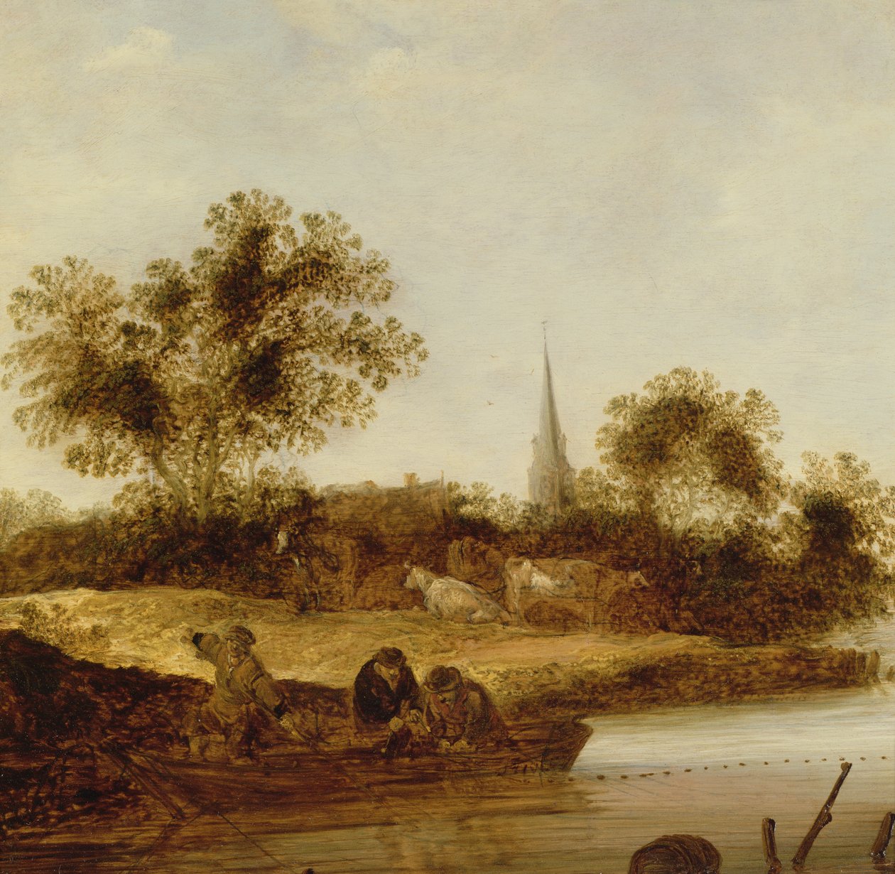 Zalesiony krajobraz rzeki autorstwa Maerten Fransz van der Hulst