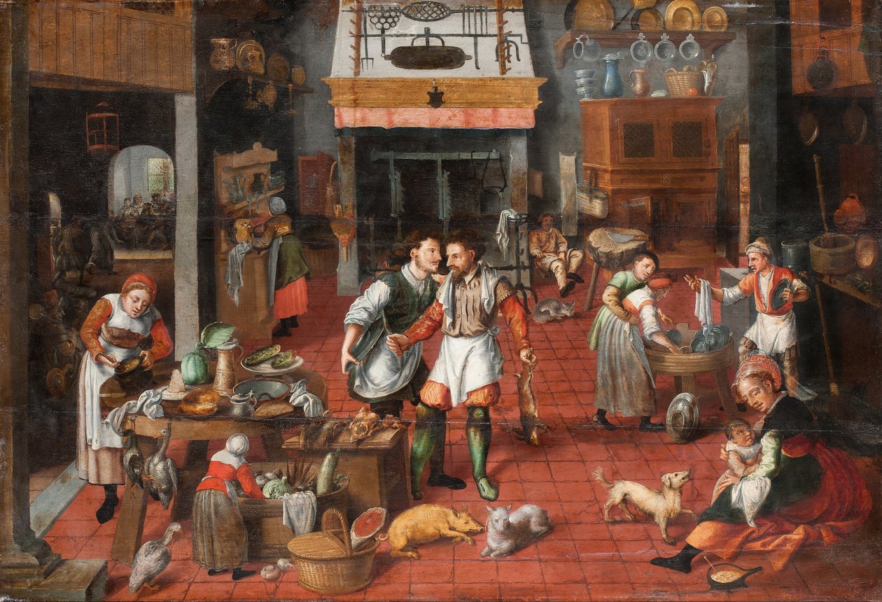 Wnętrze kuchni, ok.1565 autorstwa Maerten van Cleve