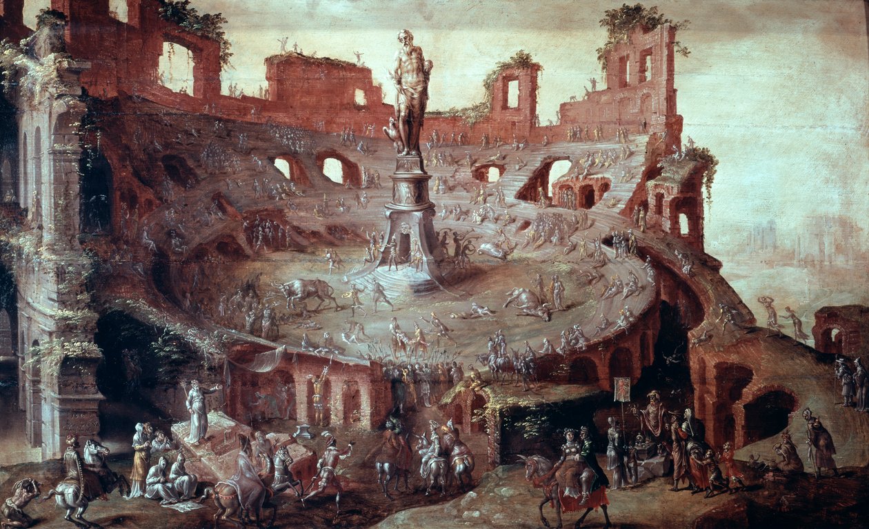 Walka byków a lAntique, 1552. autorstwa Maerten van Heemskerck