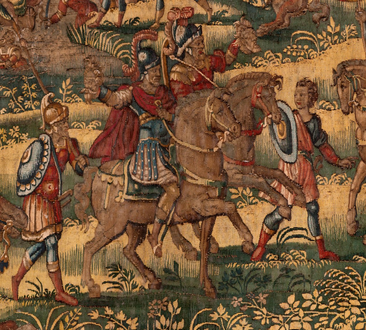 Muzeum Diecezjalne (Muzeum Diecezjalne). Flamandzki gobelin. Bruksela. Warsztaty François Geubels. Seria Historia Gideona. Klęska Midianitów (Klęska Midianitów). Jedwab i wełna. Zapis biskupa Vincenta Rocka z Serny. Barokowy. 1534-1571, w autorstwa Maerten van Heemskerck