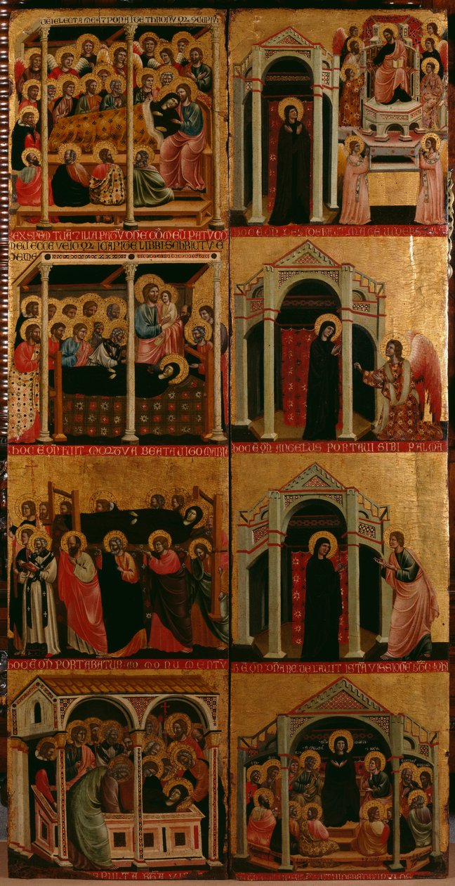 Tryptyk Dziewicy, panel prawy i lewy (zob. także 279476 i 279477) autorstwa Maestro di Cesi