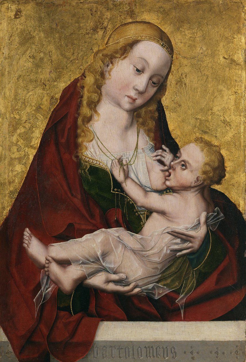 Dziewica karmiąca Dzieciątko, c. 1490 autorstwa Maestro Bartolomé