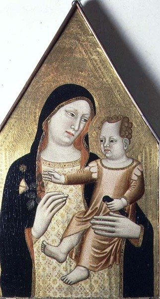 Madonna z Dzieciątkiem, ok. 1340 (tempera na panelu) autorstwa Maestro di Mezzana (fl.c 1340)