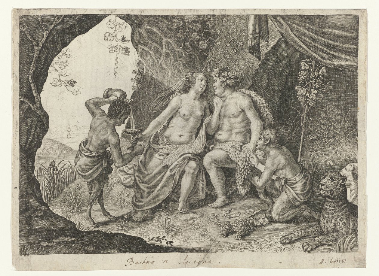Małżeństwo Bachusa i Ariadny Metamorfozy Owidiusza (tytuł serii) autorstwa Magdalena van de Passe (possibly)