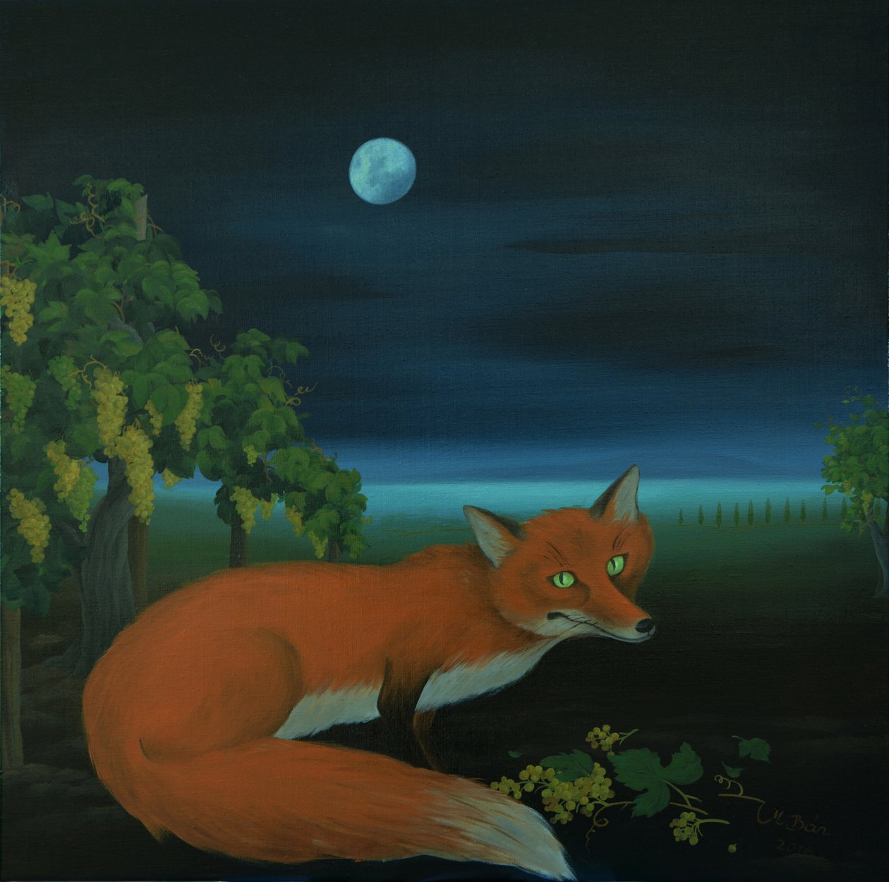 Moonlighting Wixen, 2016 olej na płótnie autorstwa Magdolna Ban