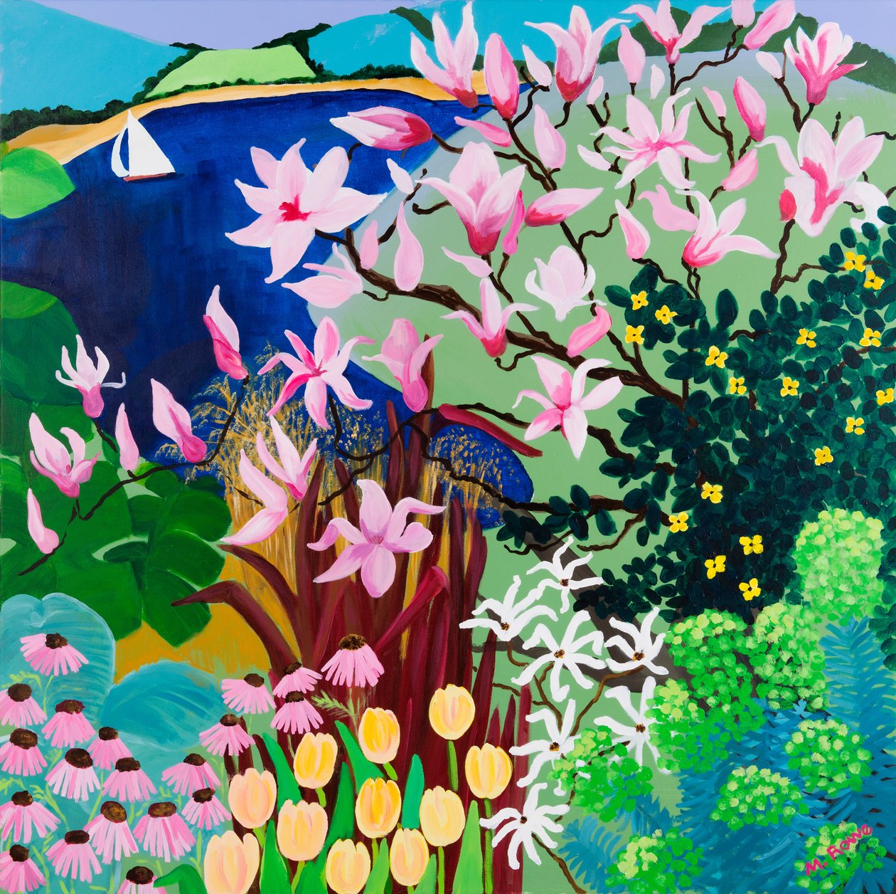 Magnolie w Salcombe, 2013 autorstwa Maggie Rowe