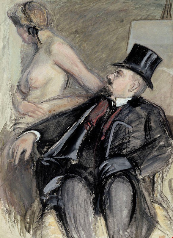 Arne Cederholm i malliArne Cederholm z modelkąSvenska: Arne Cederholm z modelką autorstwa Magnus Enckell