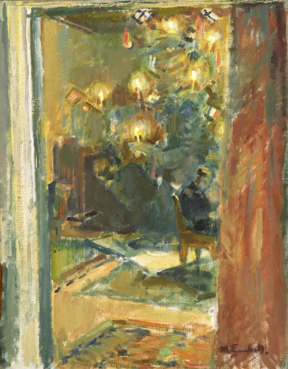 Choinka w salonie Kilo Manor, początek lat 20. autorstwa Magnus Enckell