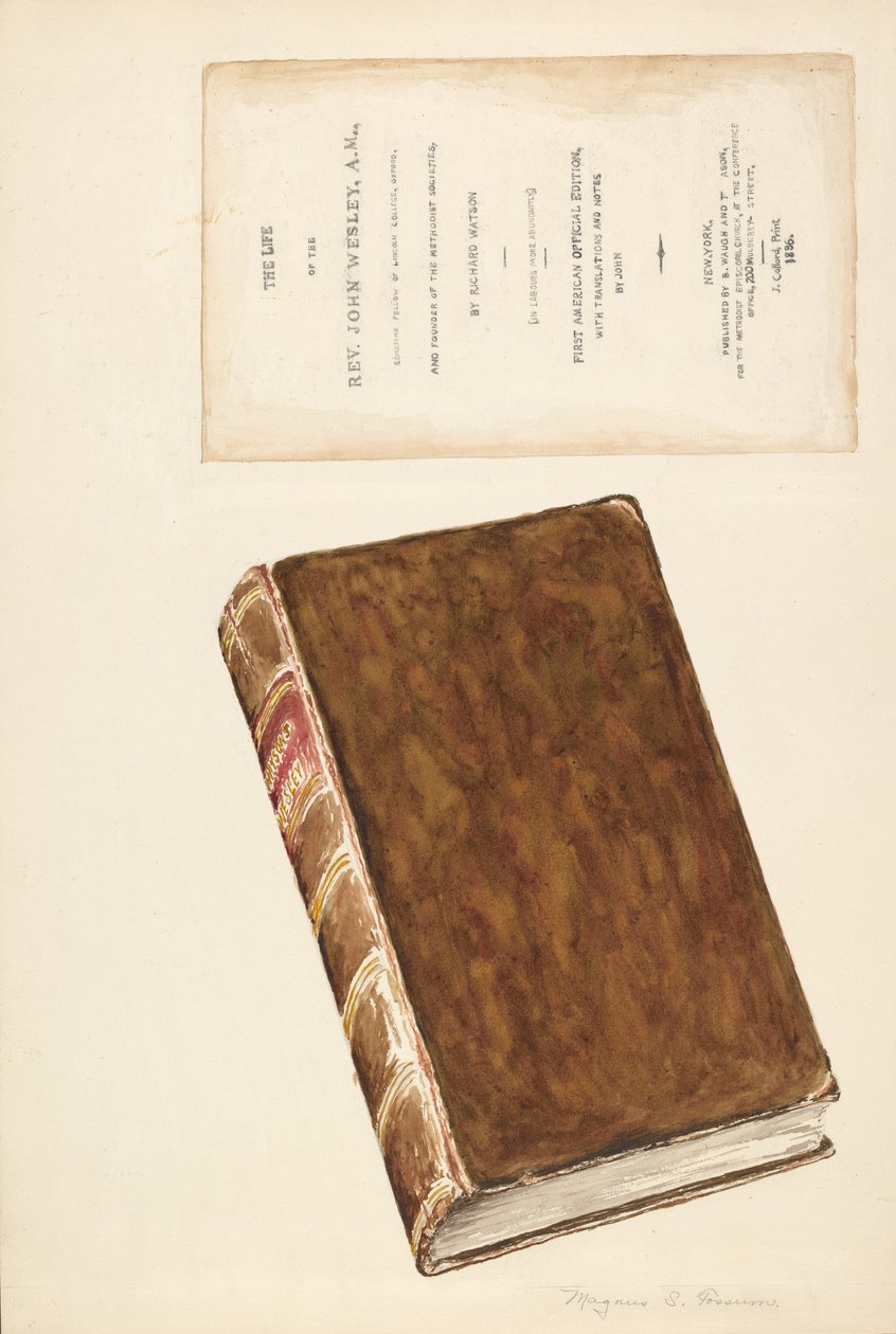 Stara księga, Życie Wesleya, c. 1936. autorstwa Magnus S. Fossum