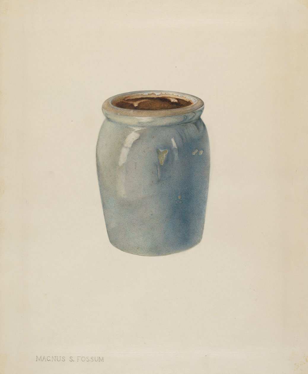 Słoik na dżem ceramiczny, ok. 1938. autorstwa Magnus S. Fossum