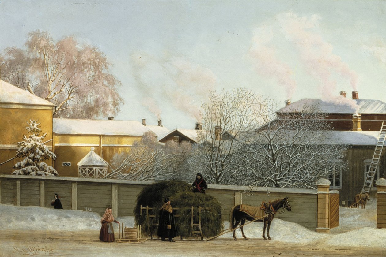 Annankatu w mroźny zimowy poranek autorstwa Magnus von Wright