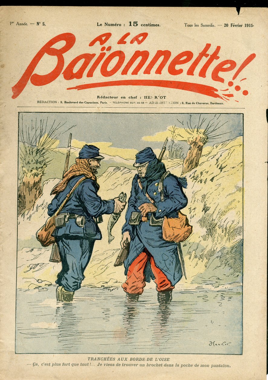 Okładka „”La Baionnette””, Satyryczna w kolorach autorstwa Henri Maigrot