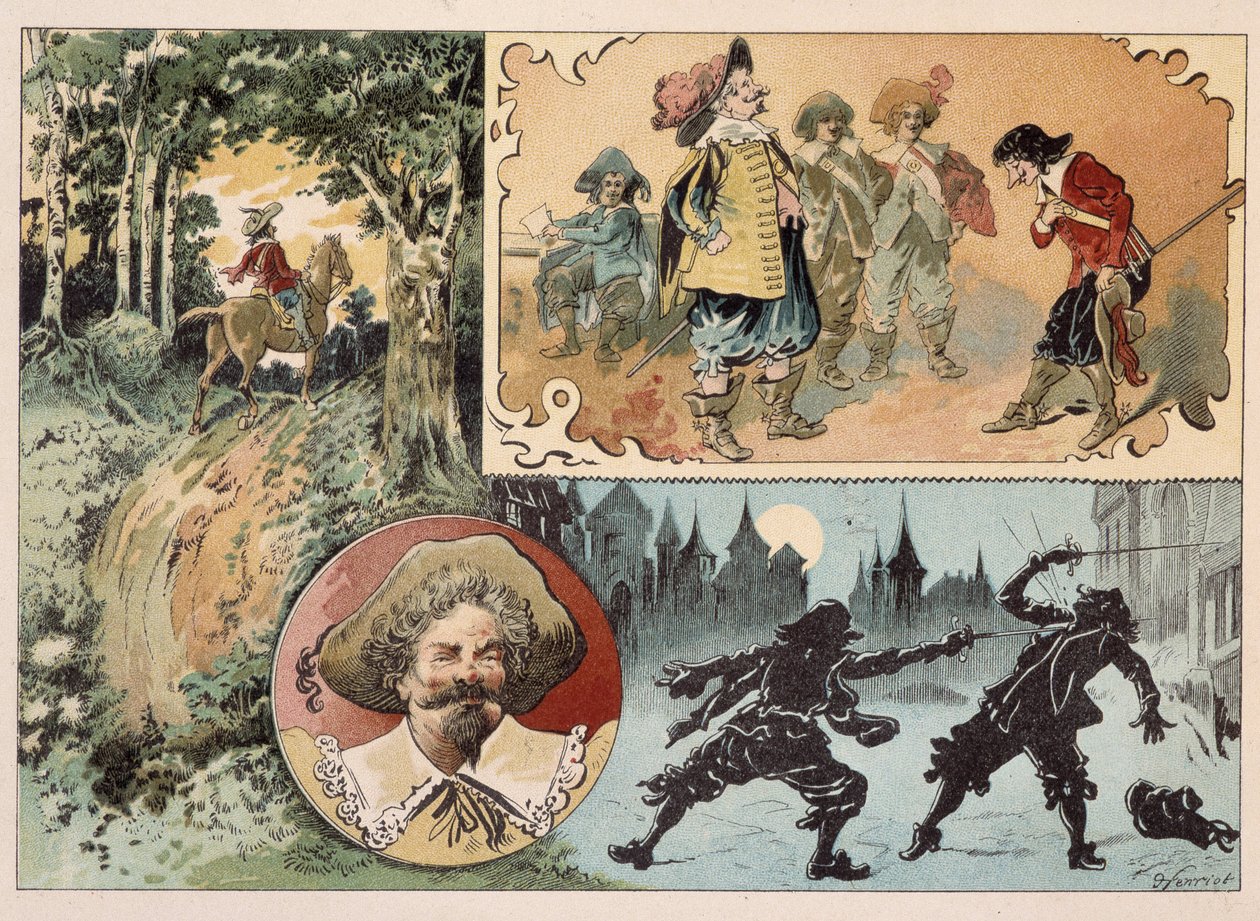 Cyrano de Bergerac, ilustracja powieści Cyrano de Bergerac: „Inny świat” autorstwa Henri Maigrot