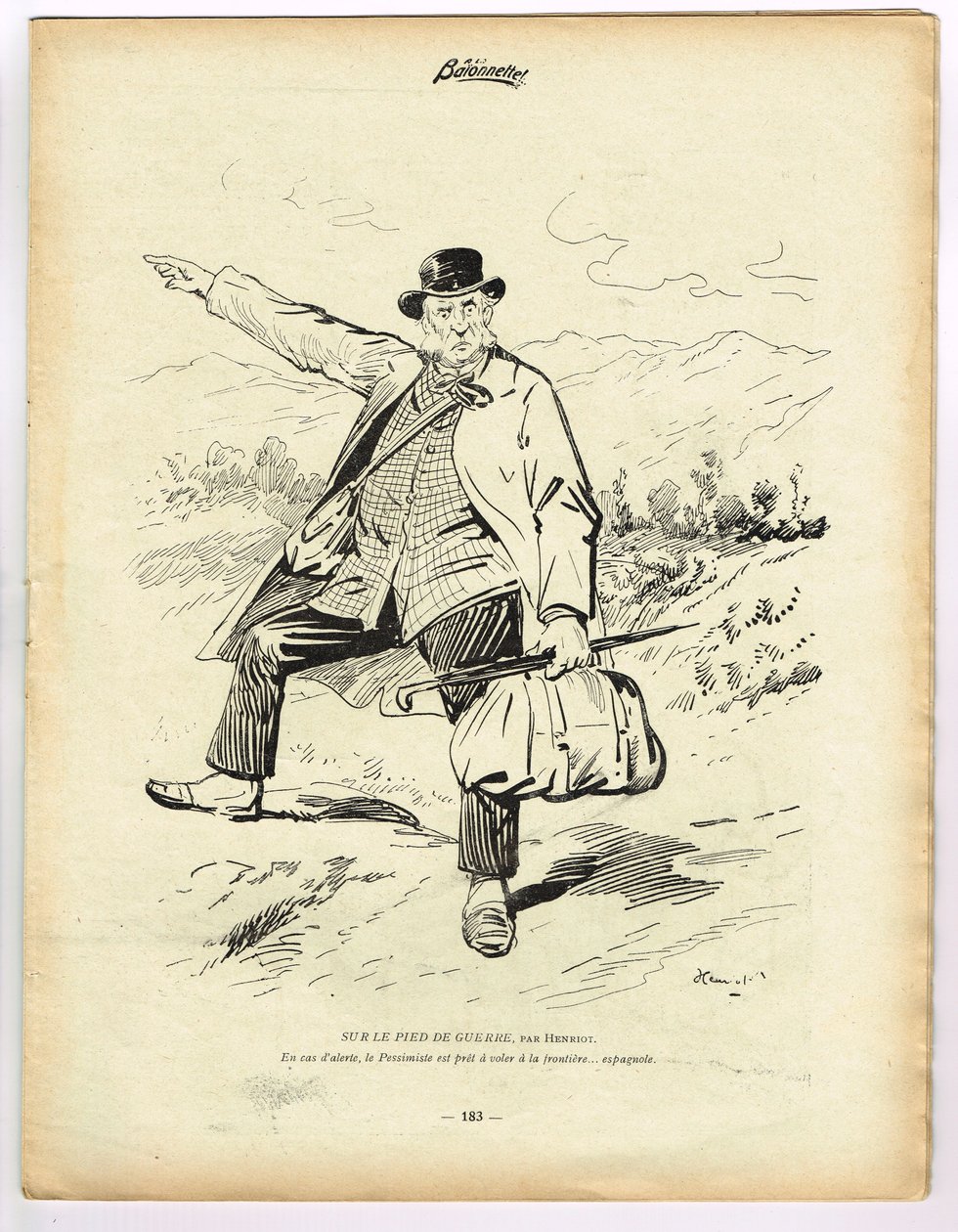 La Baionnette, satyryczna w kolorach autorstwa Henri Maigrot